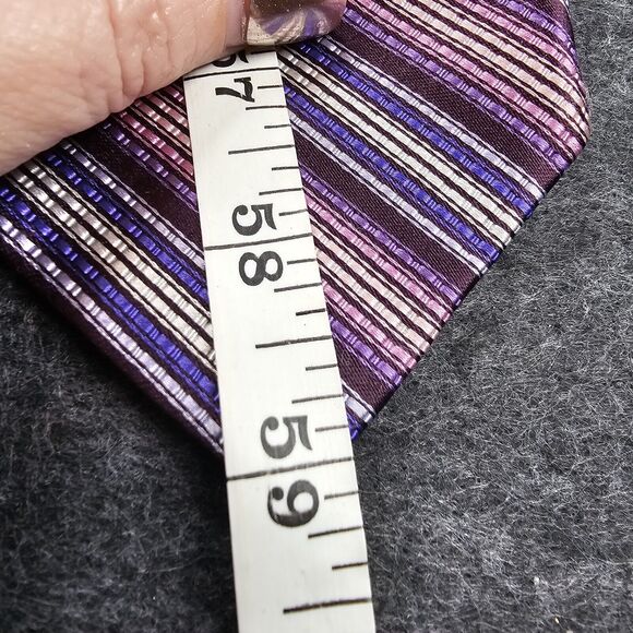 Ted Baker Tie 100% Italian Silk Repp Purple Designer London Luxury USA 59" - Picture 6 of 13